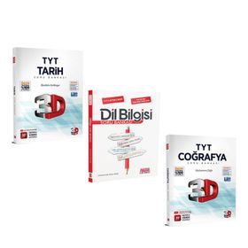TYT Coğrafya ve Tarih ile AKM Dil Bilgisi Soru Bankası Seti 3 Kitap - 3D Yayınları