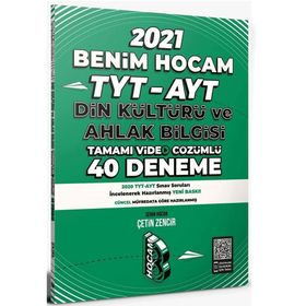 TYT Din Kültürü ve Ahlak Bilgisi Tamamı Video Çözümlü 40 Deneme Sınavı 2021-Benim Hocam Yayınları