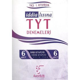 TYT İddialısına TYT Denemeleri 6 Adet Çözümlü Deneme - Karekök Yayınları
