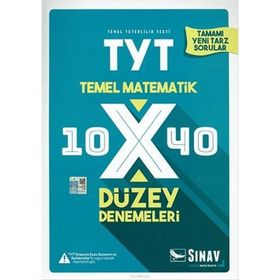 TYT Matematik 10x40 Düzey Denemeleri Sınav Yayınları