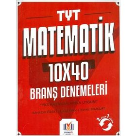 TYT Matematik 10x40 TYT Türkçe 10x40 Branş Denemeler-Pragmatik Yayınları
