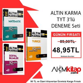 TYT Matematik Türkçe Sosyal Deneme Seti 3 Kitap-Altın Karma