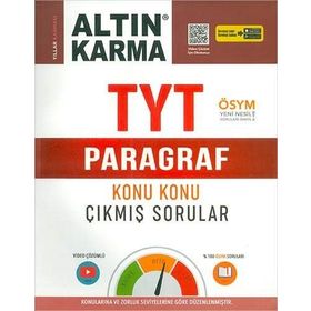 TYT Paragraf Çıkmış Sorular Kolektif Altın Karma Yayınları