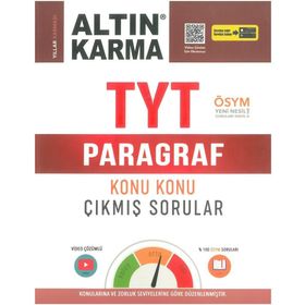 TYT Paragraf Çıkmış Sorular Kolektif Altın Karma Yayınları