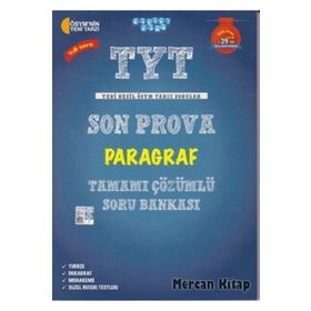 TYT Son Prova Paragraf Tamamı Çözümlü Soru Bankası Akıllı Adam Yayınları
