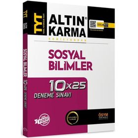 TYT Sosyal Bilimler Tamamı Video Çözümlü 10x25 Deneme Sınavı-Altın Karma