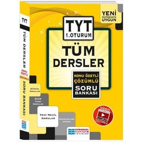 TYT Tüm Dersler Konu Özetli Çözümlü Soru Bankası 1.Oturum Kollektif Evrensel İletişim Yayınları