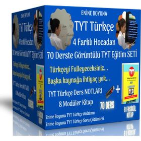 TYT Türkçe Ful Hazırlık Seti 4 Farklı Hocadan 70 Ders ve 8 Fasikül Kitap Enine Boyuna Eğitim