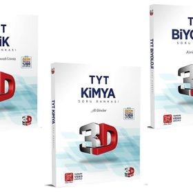 TYT Türkçe Matematik Geometri Fizik Kimya Biyoloji Soru Bankası Fırsat Seti-Çözüm 3D Yayınları