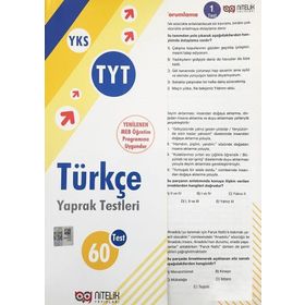 TYT Türkçe Yaprak Test Nitelik Yayınları