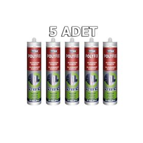 Tytan Beyaz 5 Adet Silikonize Mastik Tavan Kaplama Yapıştırıcısı