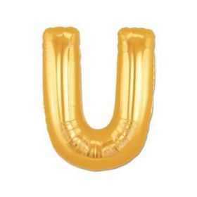 U Harf Altın Renk 100 cm Folyo Balon