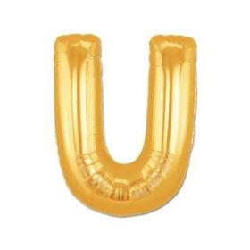 U Harf Altın Renk 100 cm Folyo Balon