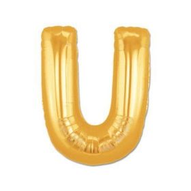 U Harf Altın Renk 100 cm Folyo Balon