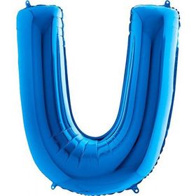 U Harf Grabo Mavi 100 cm Folyo Balon