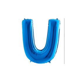 U Harf Grabo Mavi 100 cm Folyo Balon