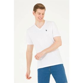 U.S. Polo Assn. 1572582 V Yaka Beyaz Erkek T-shirt