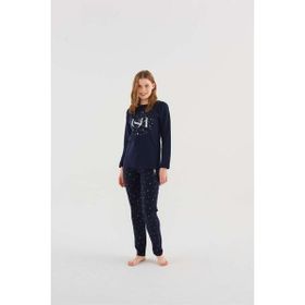 U.S. Polo Assn. 16838 Lacivert Kadın Yuvarlak Yaka Pijama Takım