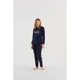 U.S. Polo Assn. 16838 Lacivert Kadın Yuvarlak Yaka Pijama Takım