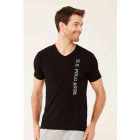 U.S. Polo Assn. 50199834-VR046 Siyah Bisiklet Yaka Regular Erkek T-Shirt