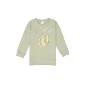 U.S. Polo Assn. 50240521-VR183 Açık Haki Kız Çocuk Sweatshirt