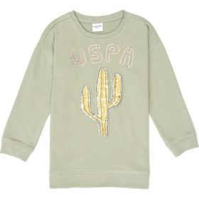 U.S. Polo Assn. 50240521-VR183 Açık Haki Kız Çocuk Sweatshirt