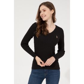 U.S. Polo Assn. 50255662 Triko Basic Siyah Kadın Kazak