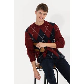 U.S. Polo Assn. 50256191-VR223 Vişne Triko Erkek Kazak