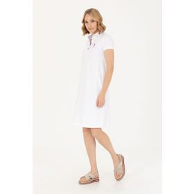 U.S. Polo Assn. 50262672-VR013 Örme Beyaz Kadın Elbise