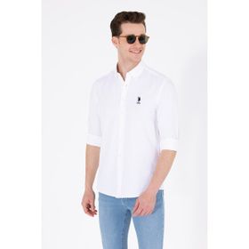U.S. Polo Assn. 50262932-VR013 Beyaz Uzun Kollu Basic Erkek Gömlek