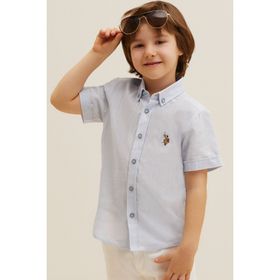 U.S. Polo Assn. 50262967-VR003 Basic Açık Mavi Kısa Kollu Erkek Çocuk Gömlek