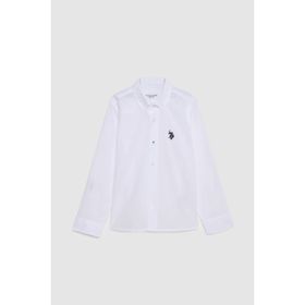 U.S. Polo Assn. 50266085-VR013 Erkek Çocuk Beyaz Basic Gömlek