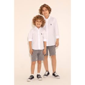 U.S. Polo Assn. 50266085-VR013 Erkek Çocuk Beyaz Basic Gömlek