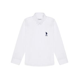 U.S. Polo Assn. 50266085-VR013 Erkek Çocuk Beyaz Basic Gömlek