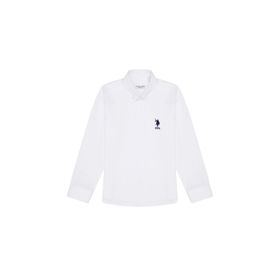 U.S. Polo Assn. 50266085-VR013 Erkek Çocuk Beyaz Basic Gömlek