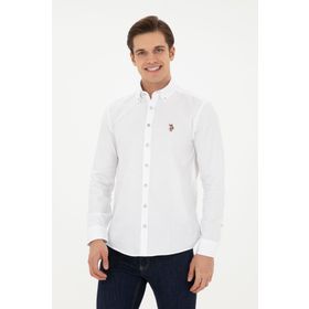U.S. Polo Assn. 50281921-VR013 Beyaz Uzun Kollu Basic Erkek Gömlek