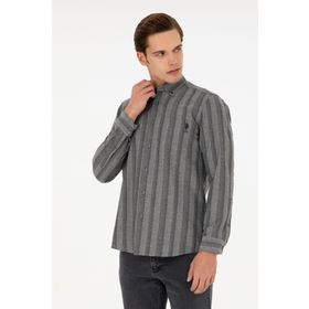U.S. Polo Assn. 50293467-VR024 Gri Uzun Kollu Erkek Gömlek