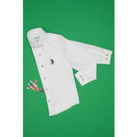 U.S. Polo Assn. 50295663-VR013 Basic Uzun Kollu Beyaz Erkek Çocuk Gömlek