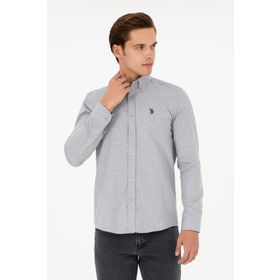 U.S. Polo Assn. 50296626-VR024 Gri Uzun Kollu Erkek Gömlek