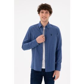 U.S. Polo Assn. 50296757-VR028 İndigo Uzun Kollu Basic Erkek Gömlek