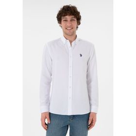 U.S. Polo Assn. 50296777-VR013 Beyaz Uzun Kollu Basic Erkek Gömlek