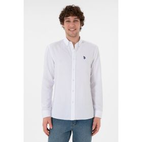 U.S. Polo Assn. 50296777-VR013 Beyaz Uzun Kollu Basic Erkek Gömlek
