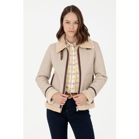 U.S. Polo Assn. 50297261-VR019 Ekru Kadın Mont