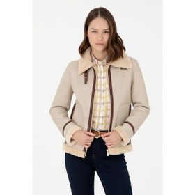 U.S. Polo Assn. 50297261-VR019 Ekru Kadın Mont