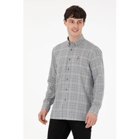 U.S. Polo Assn. 50297403-VR024 Gri Uzun Kollu Erkek Gömlek