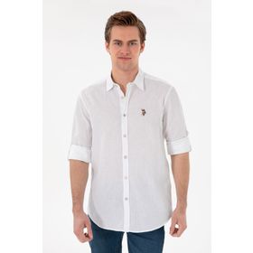 U.S. Polo Assn. 50297868-VR013015 Beyaz Uzun Kollu Basic Erkek Gömlek