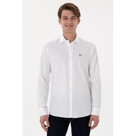 U.S. Polo Assn. 50298004-VR013 Basic Uzun Kollu Beyaz Erkek Gömlek
