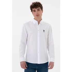 U.S. Polo Assn. 50298021-VR013 Beyaz Uzun Kollu Basic Erkek Gömlek