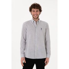 U.S. Polo Assn. 50306310-VR024 Gri Çizgili Erkek Gömlek