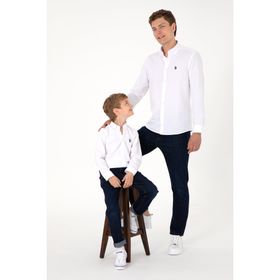 U.S. Polo Assn. 50306338-VR013 Beyaz Uzun Kollu Basic Erkek Gömlek